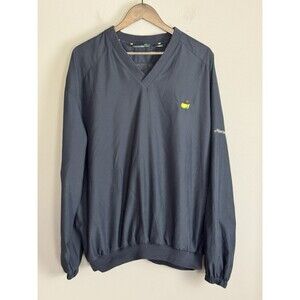 MASTERS COLLECTION Mens Black Wind Long Sleeve Shirt Jacket Size XL Golf Logo